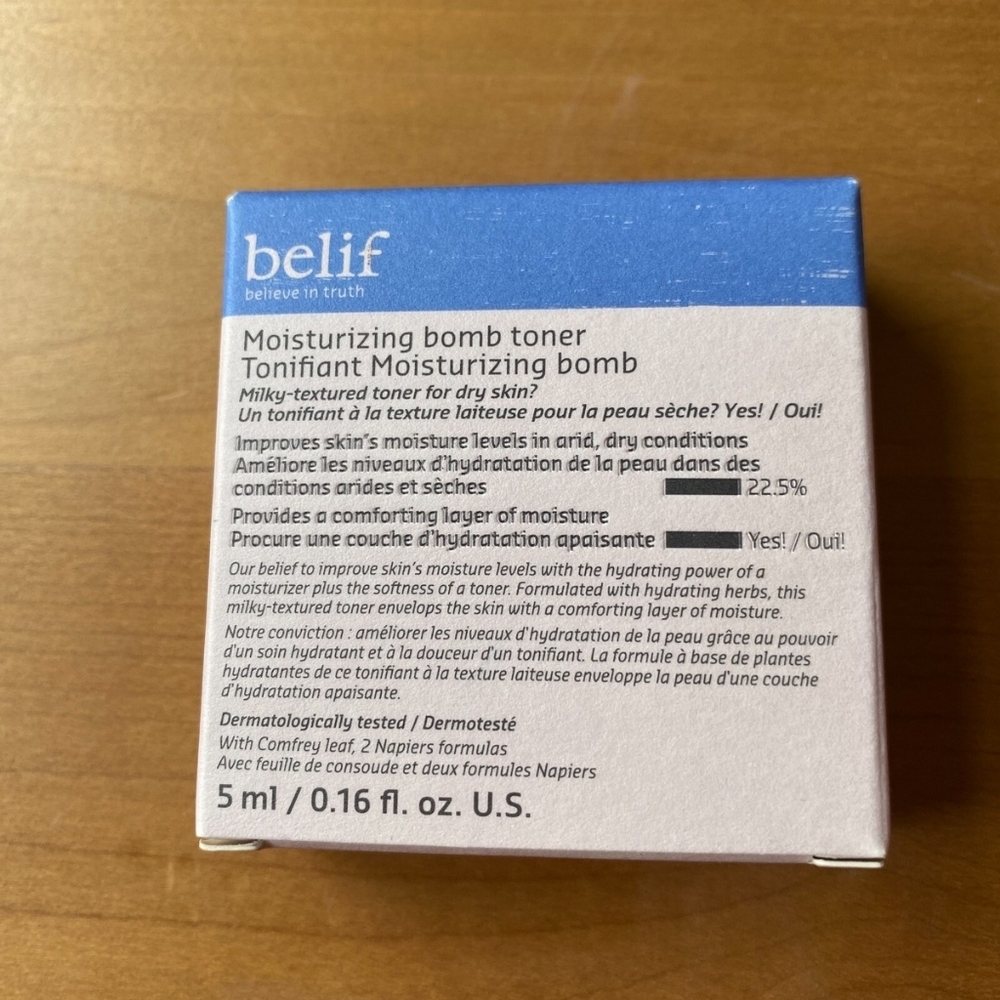 belif Moisturizing Bomb Toner - Blue & White Box